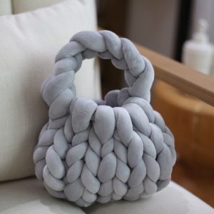 Chunky Yarn Hand Knitted Bag (Dumpling)