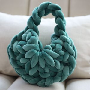 Chunky Yarn Hand Knitted Bag (Heart Shape)