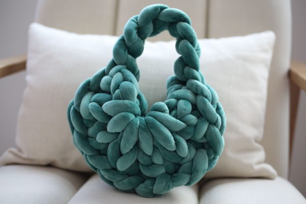 Chunky Yarn Hand Knitted Bag (Heart Shape)